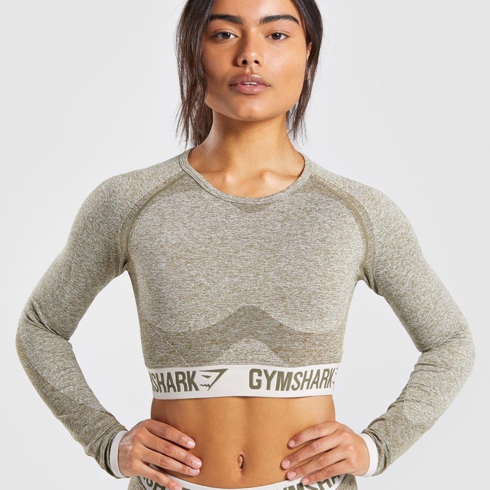 flex long sleeve crop top GYM SHARK!!